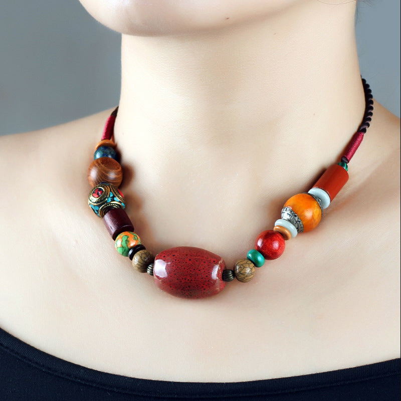 Women's Ethnic Style Characteristic Retro Easy Matching Necklace