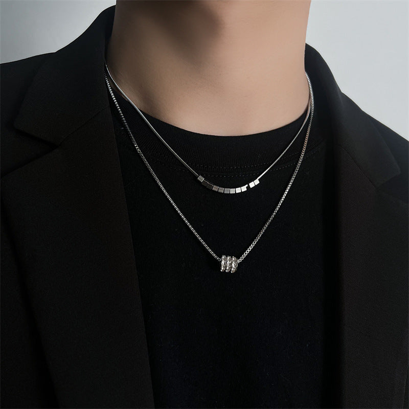 Women's Rhinestone Round Stylish Graceful Simple Personality High-grade Clavicle Chain Design Necklace