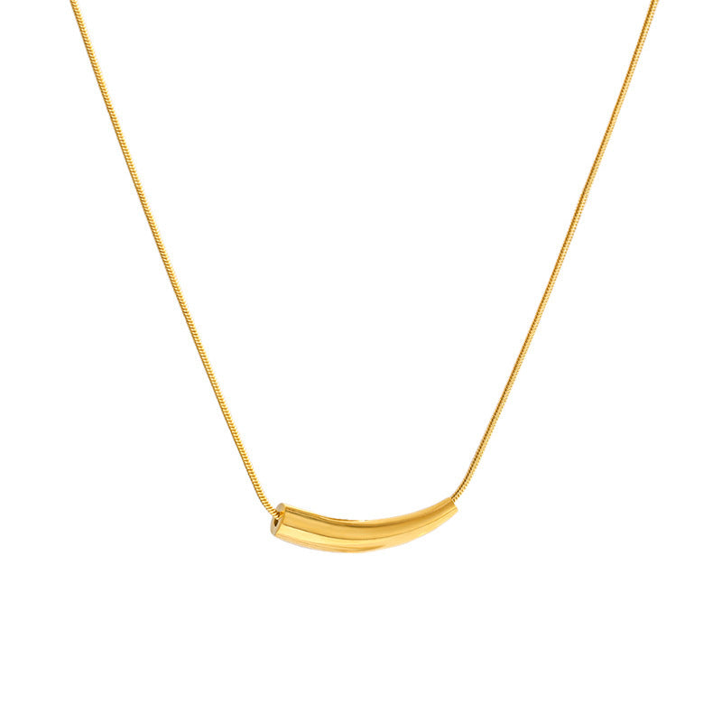 Titanium Steel No Fading Small Eggplant Clavicle Chain Gold Niche Necklaces