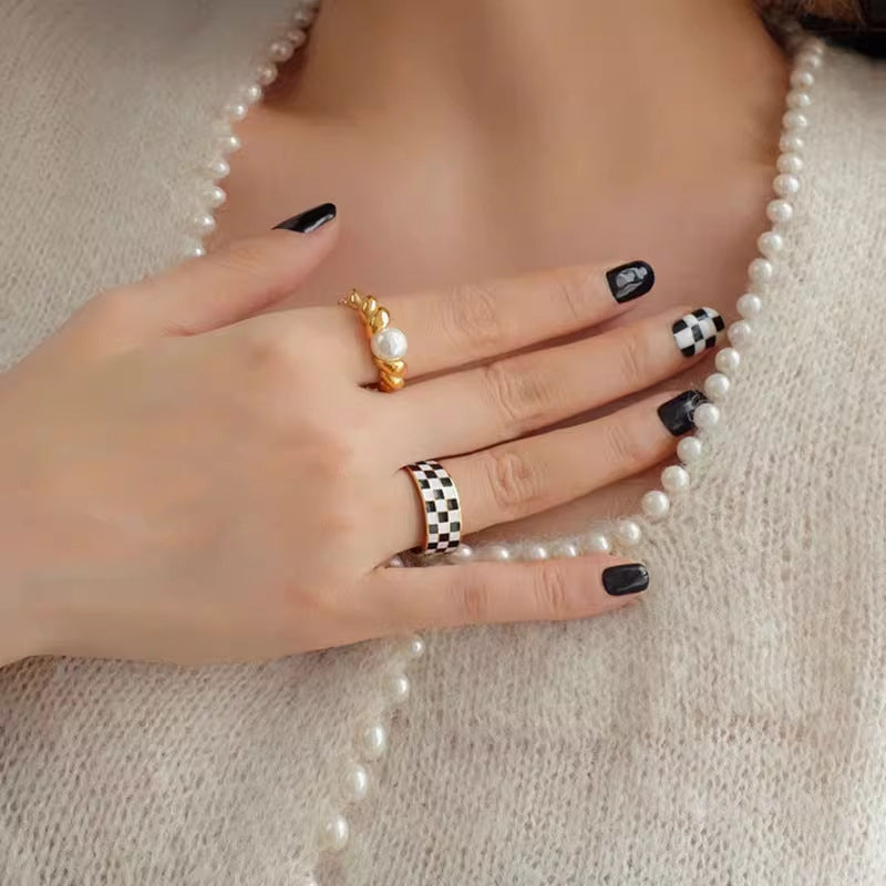 Natural Freshwater Pearl Female Special Interest Light Luxury High-grade Ring