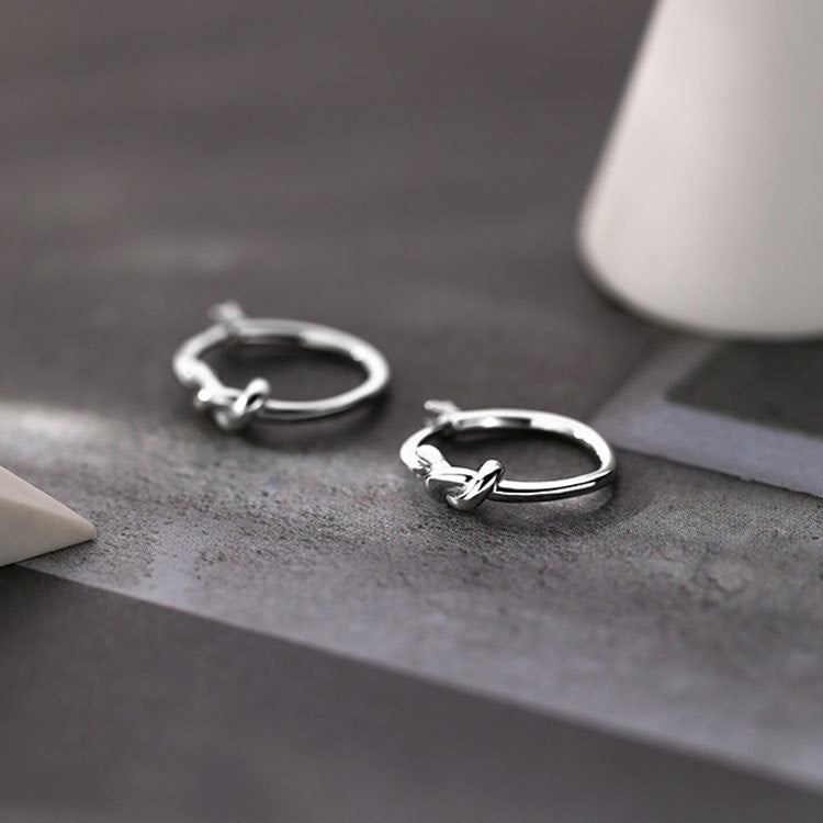 Women's Sier Knotted Clip Zhang Personalized Simple Elegant Earrings