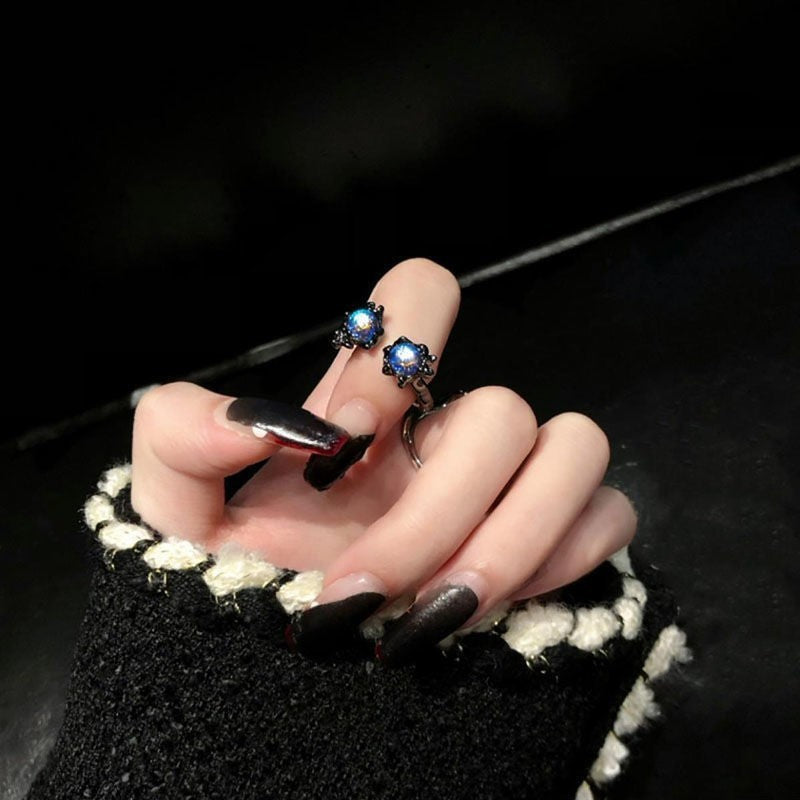 Retro Goth Gothic Butterfly Open Niche Ring