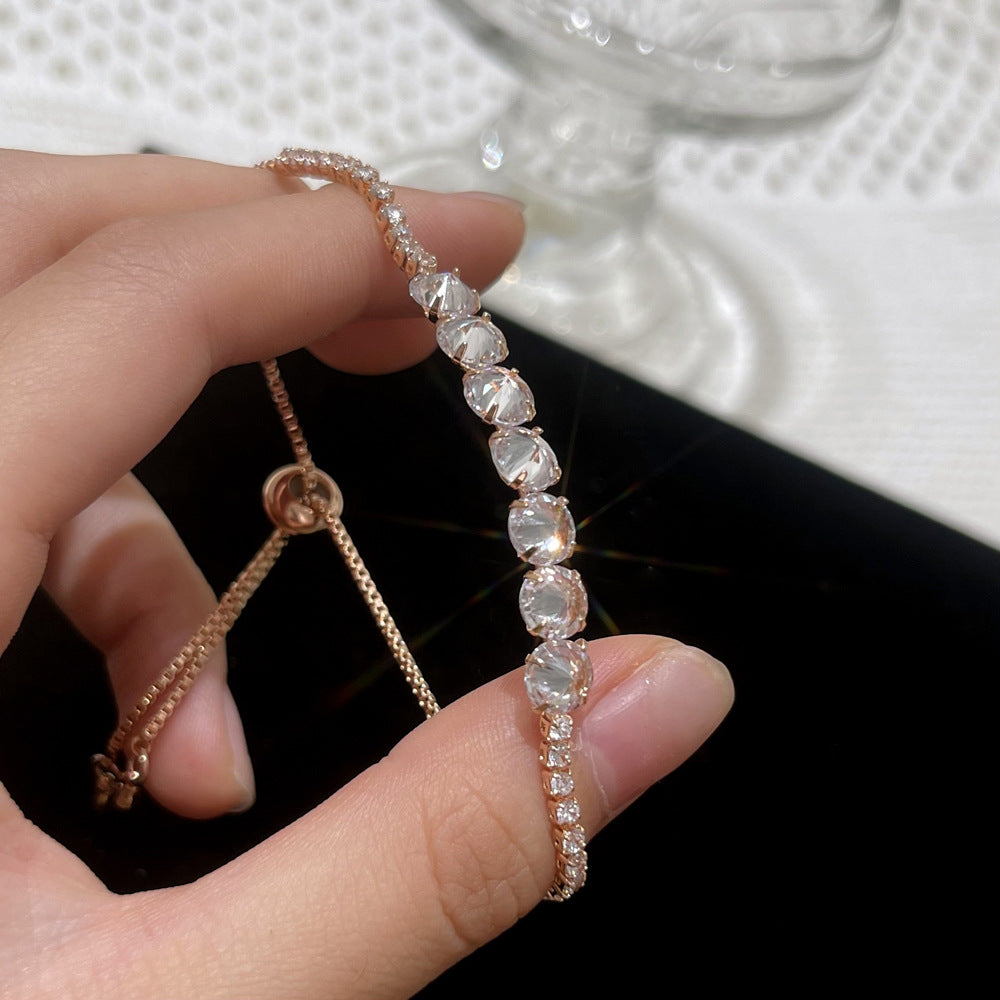 Women's Inlay Fritillary Four-leaf Flower Pull-out Light Luxury High-grade Bracelets