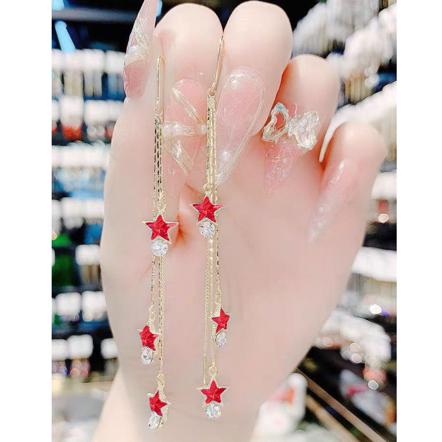 Opal Tassel Tide Chain Super Fairy Long Ear Line