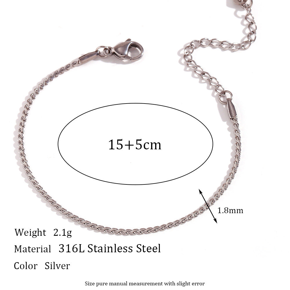 Women's Simple Fashion Personality Titanium Steel Choker Stainless Chain Pearl Bracelets
