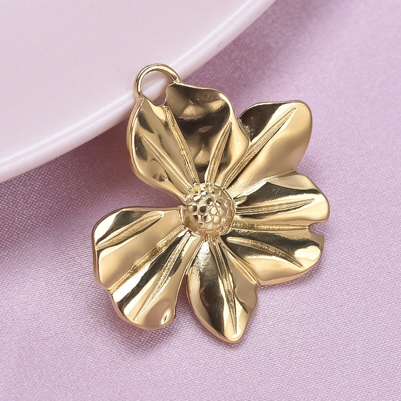 Stainless Steel Fashion Flower Irregular Accessories Pendants