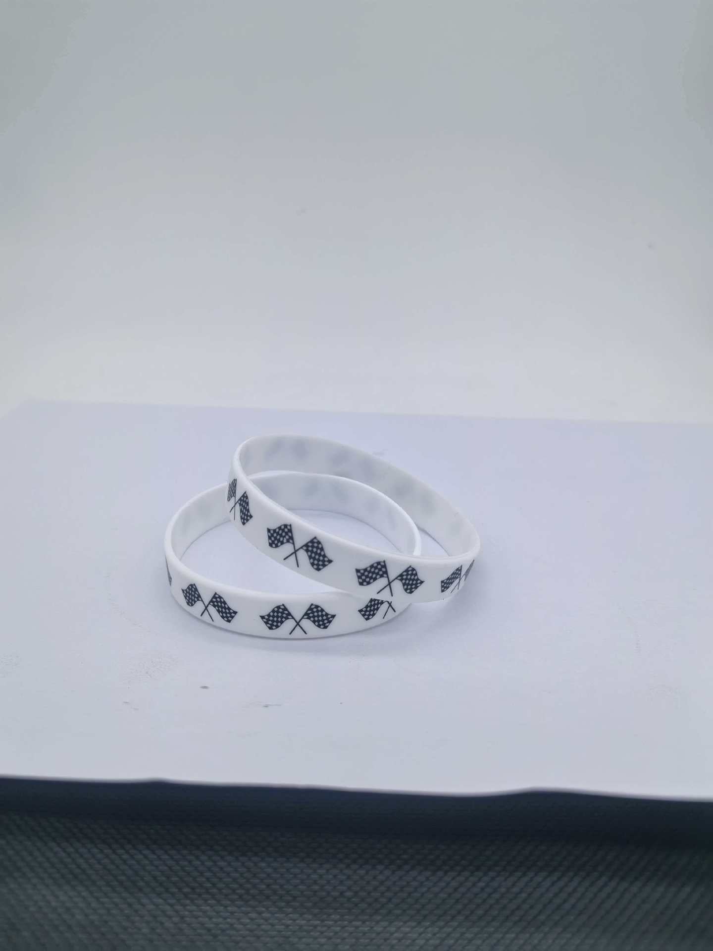 Women's & Men's White Plaid Popular Wrist Strap Fashion Racing Flag Bracelets