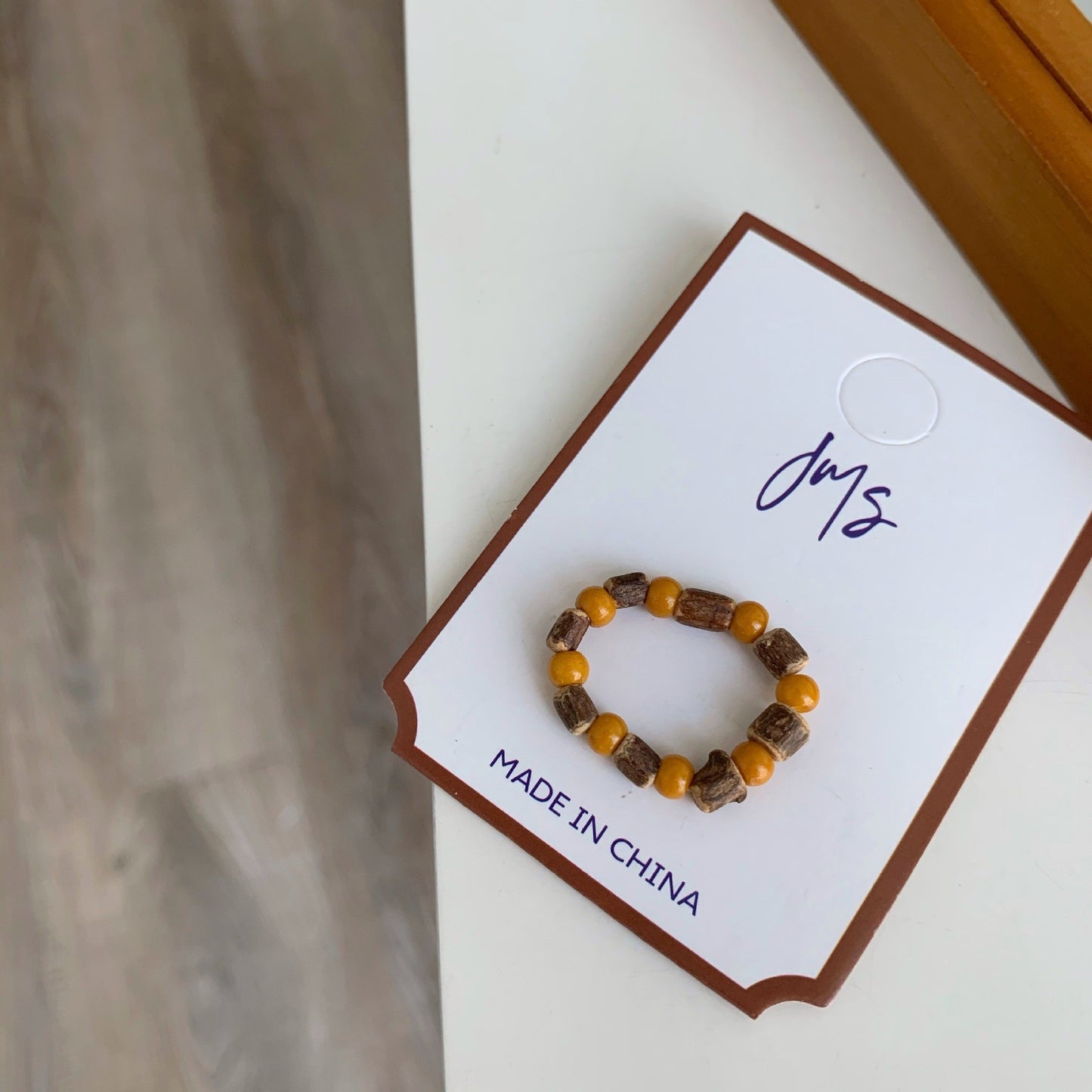 Women's Retro Simple Handmade Beaded Natural Stone Rings