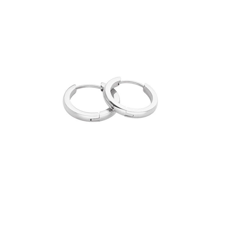 Men's Hop Narrow Curved Surface Earclip Titanium Steel Ear Buckle