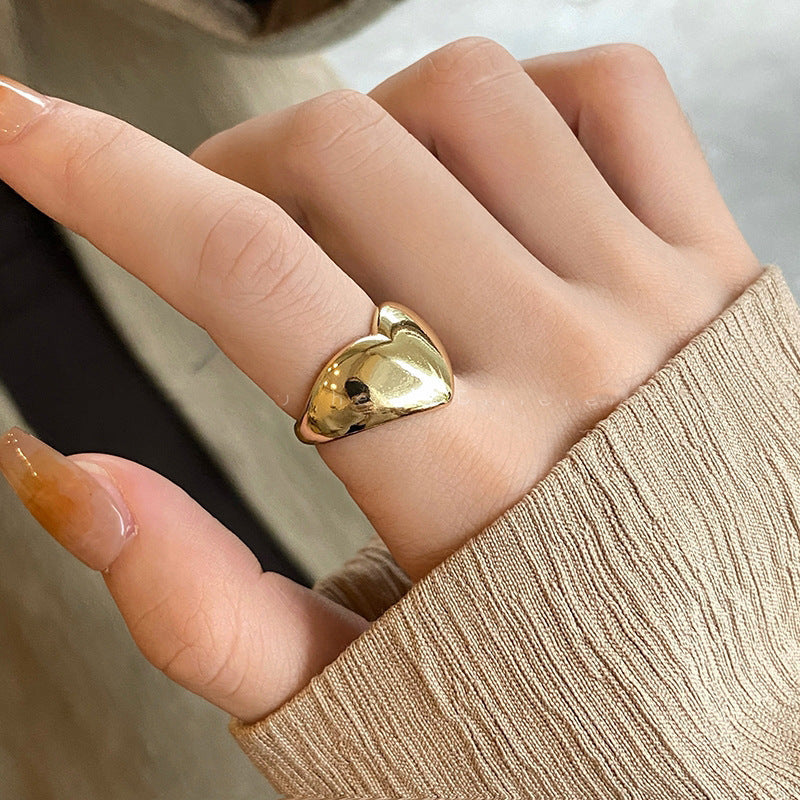 Wide Face Love Design Open Personalized Rings