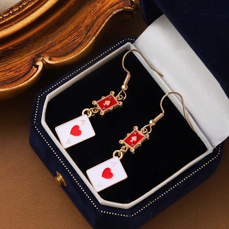 Women's High-grade Alloy Dripping Black Peach Red Earrings