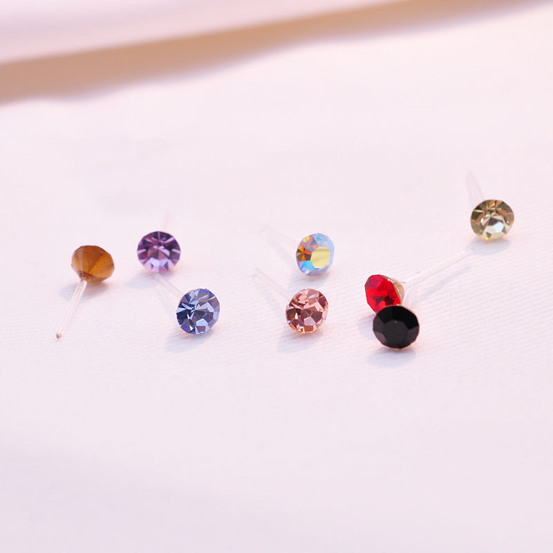 Zircon Super Flash Female Stall Spray Design Stud Earrings