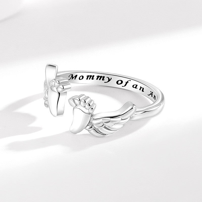 Angel Female Sweet Warm Elegant Footprints Rings