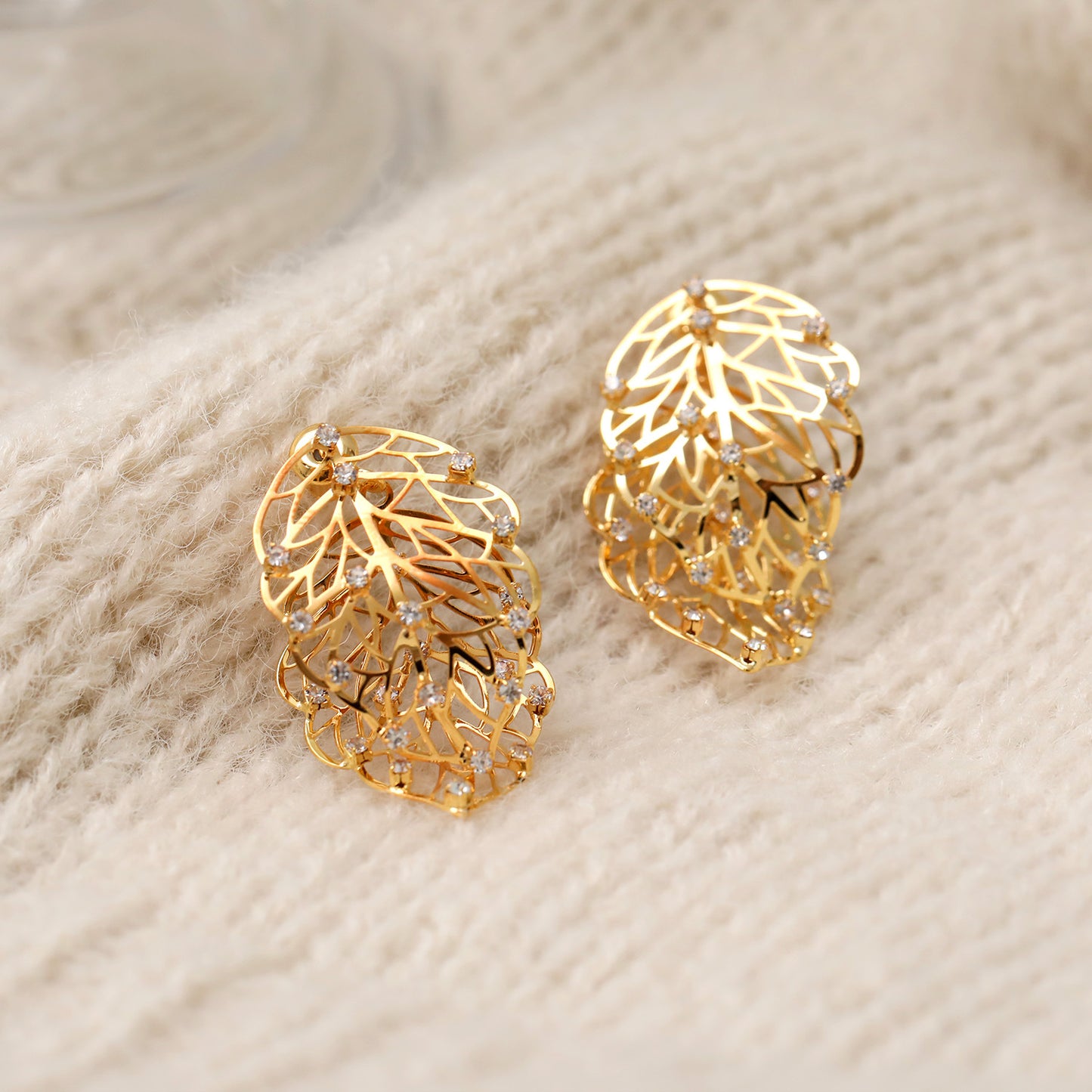 Light Luxury High Sense Niche Super Flash Double Rings