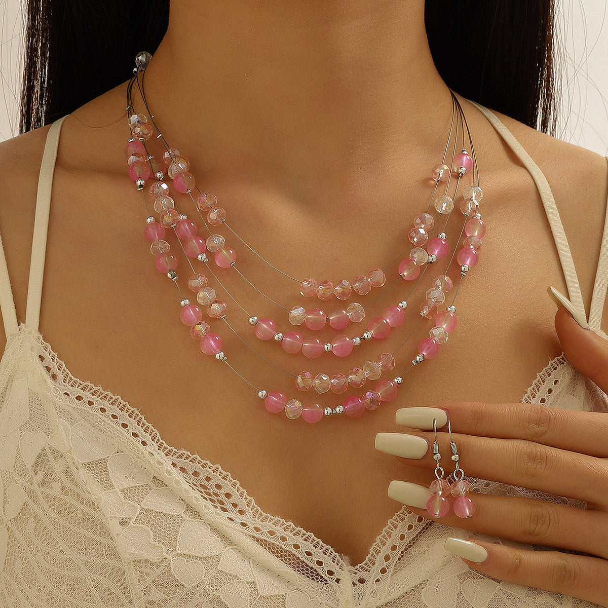 Colorful Beaded Turquoise Fashion Elegant High-grade Jewelry Set