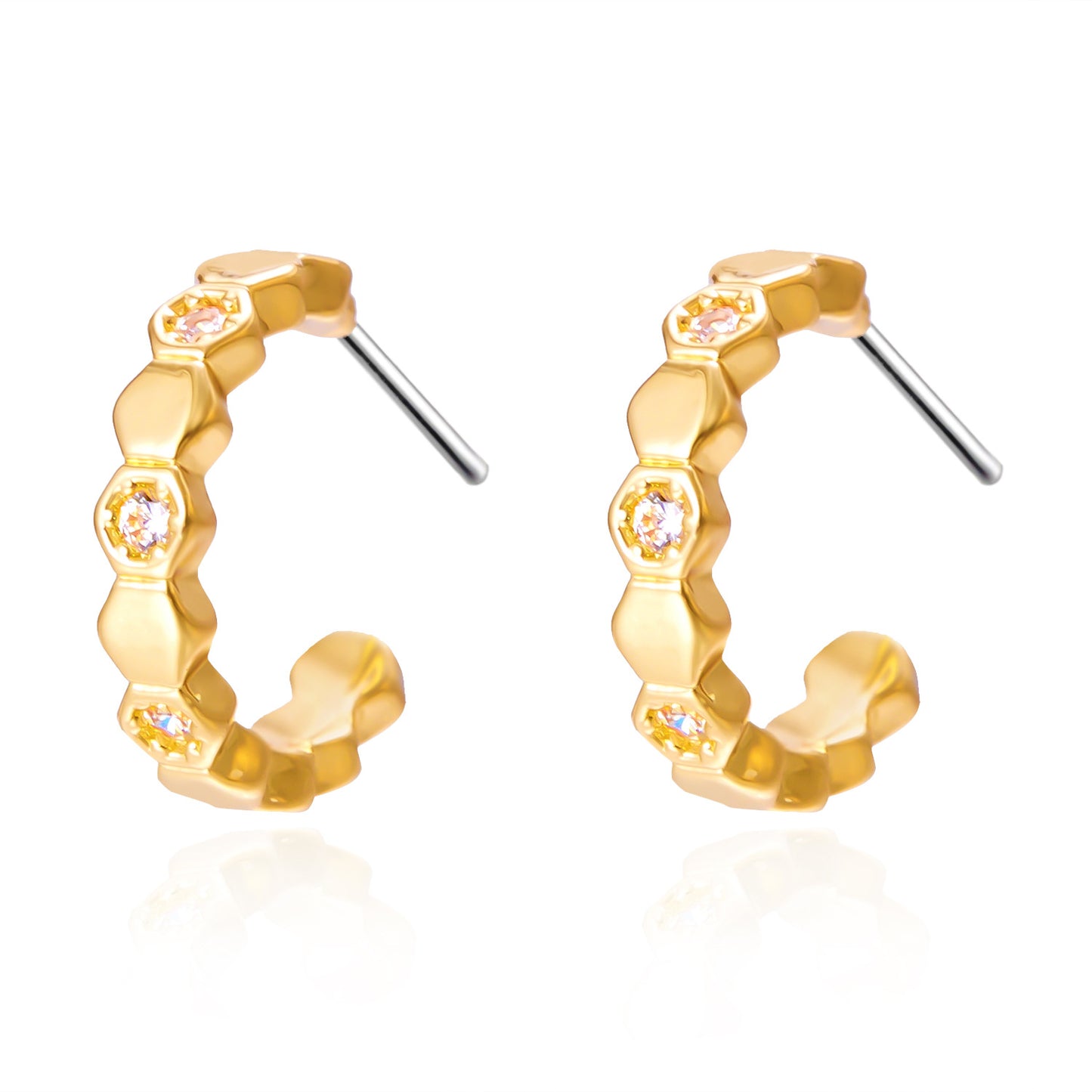 Women's Honeycomb Gold-plated High-grade Affordable Luxury Style Rings