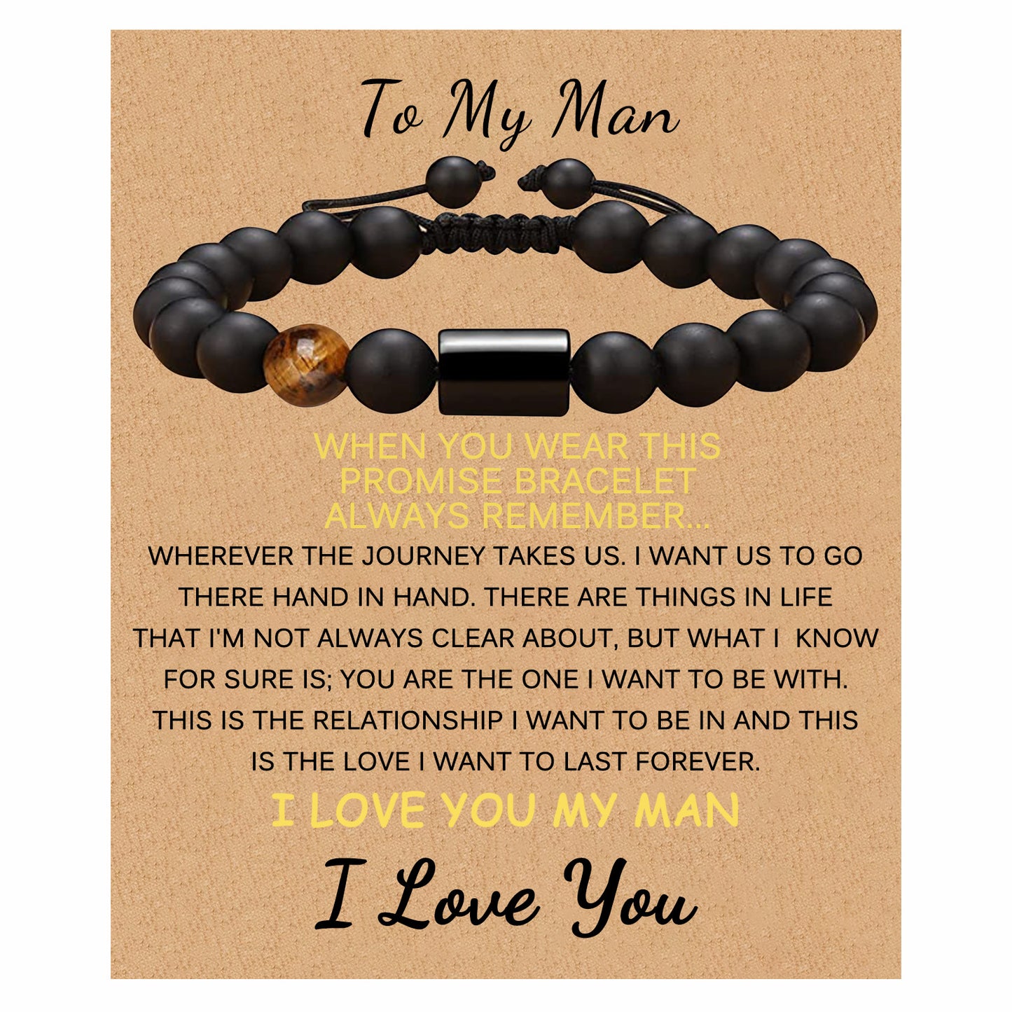 Frosted Stone Card For Son Father Bracelets