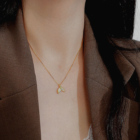 Women's Refined Rhinestone Mermaid Tail Clavicle Chain Pendants