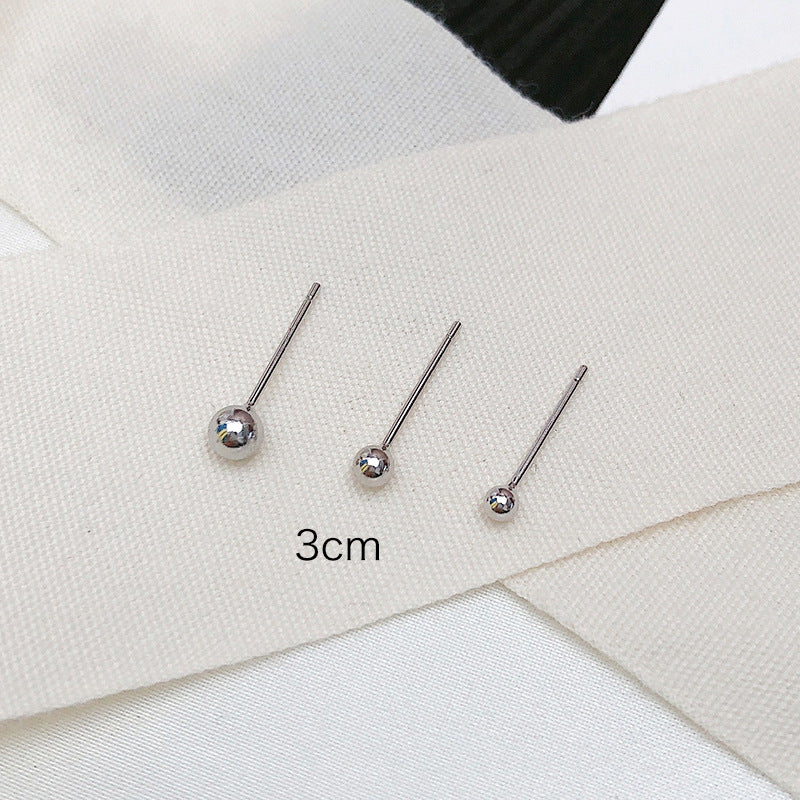 Women's & Men's Sier Needle Compact Mini Beanie For Simple Stud Earrings