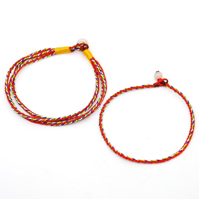 Golden Rope Carrying Strap Dragon Boat Festival Five-line Beads Tibetan Bracelet