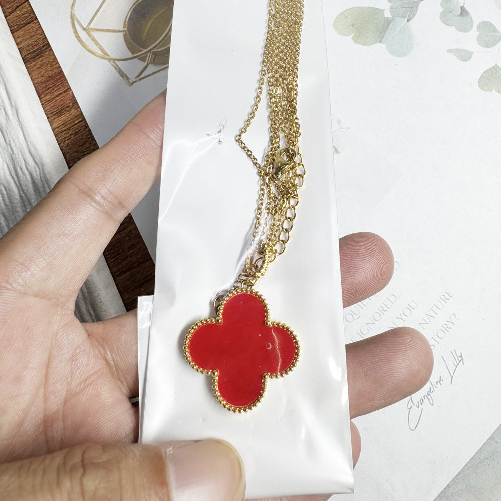 Flower Clover Light Luxury Stainless Steel Necklaces