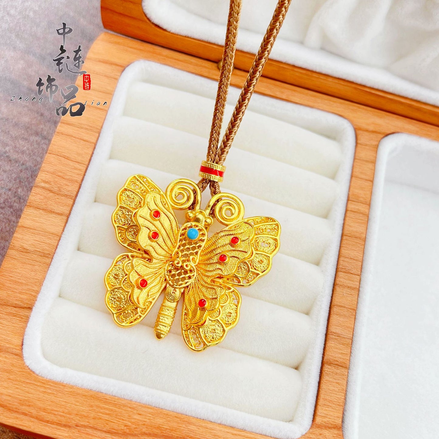 Shop Ancient Style Alluvial Enamel Hollow Silk Pendants