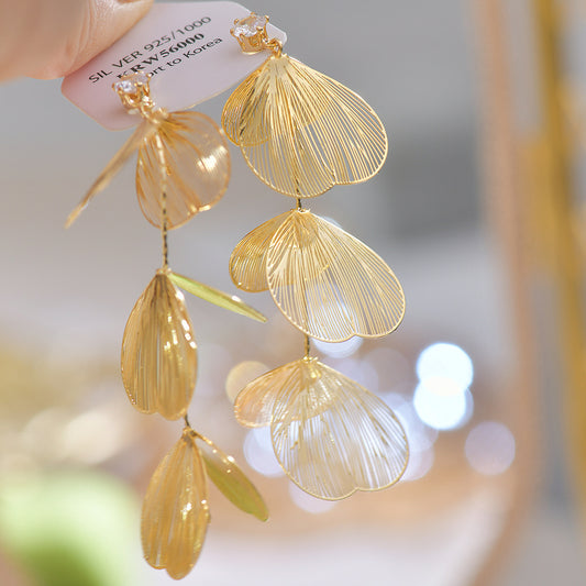 Fringe Butterfly Wings Exaggerated Design Eardrops Elegant No Ear Earrings