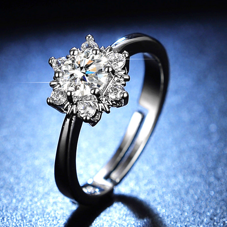 Women's Moissanite More Than Karat Imitation Diamond Rings