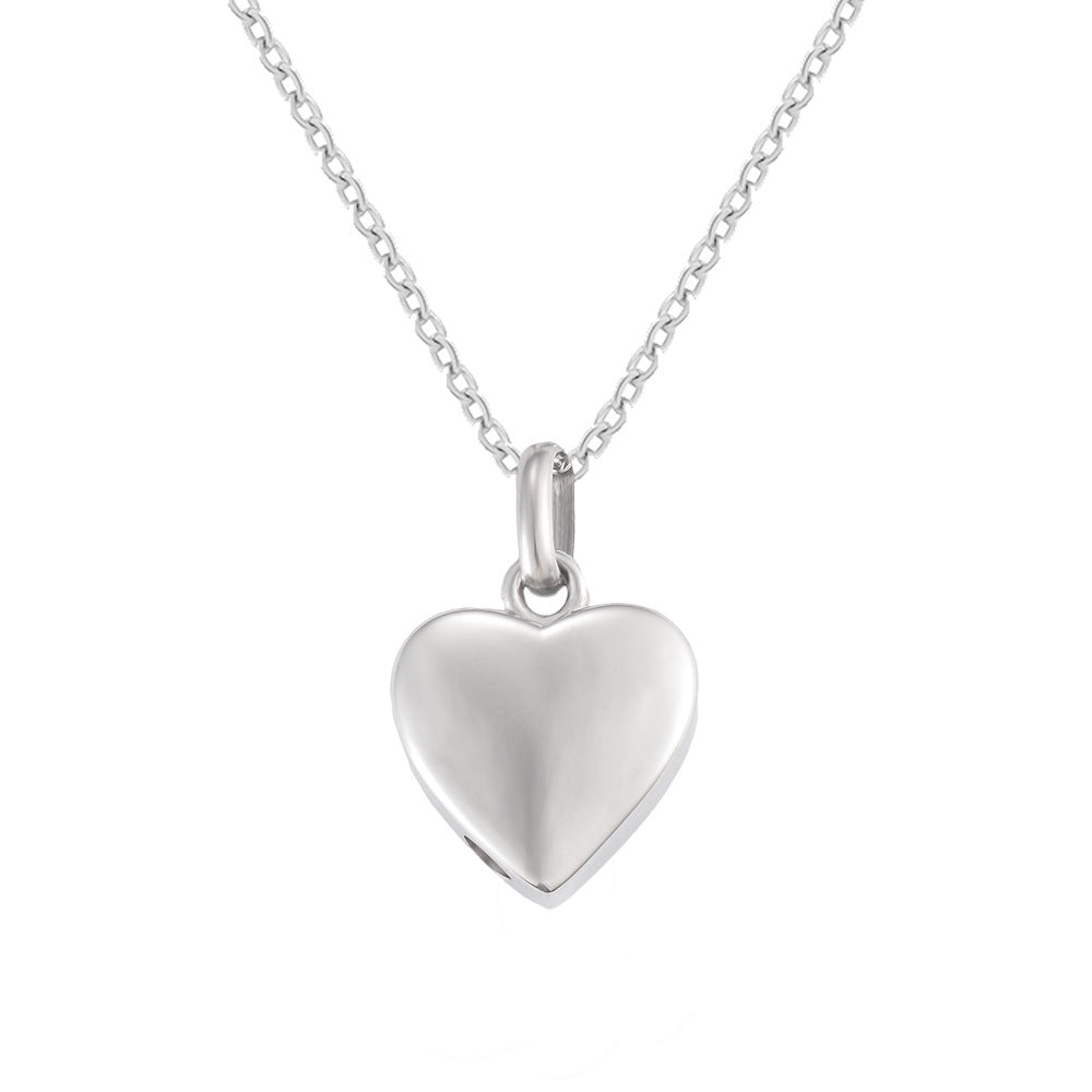 Stainless Steel Classic Heart Openable Titanium Ashes Pendants