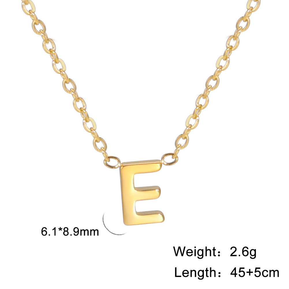 Cut Letter Titanium Steel Ornament Female Niche High Necklaces