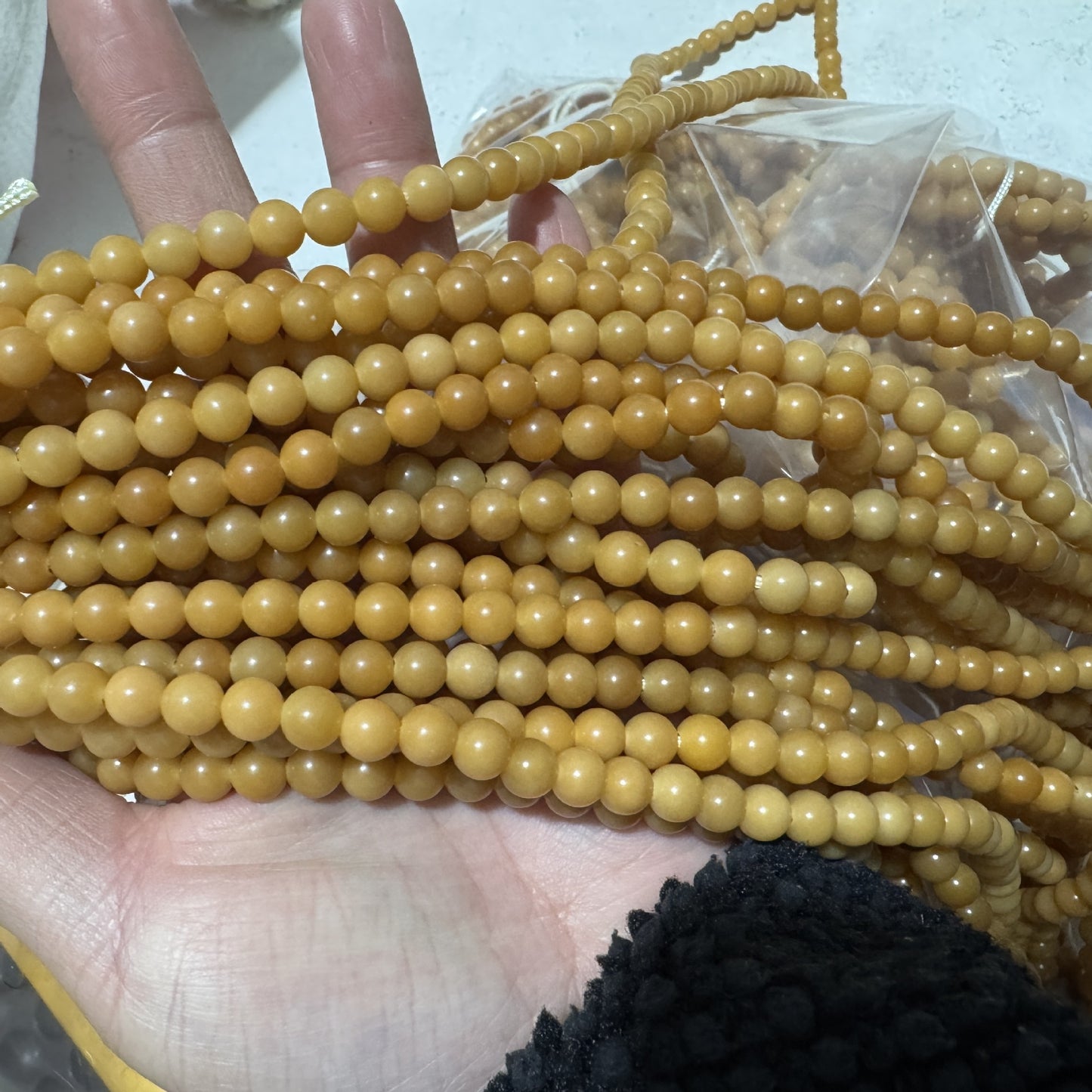 Women's & Men's White Jade Bodhi Corypha Old Barrel Beads Seed Buddha Crafts Bracelet