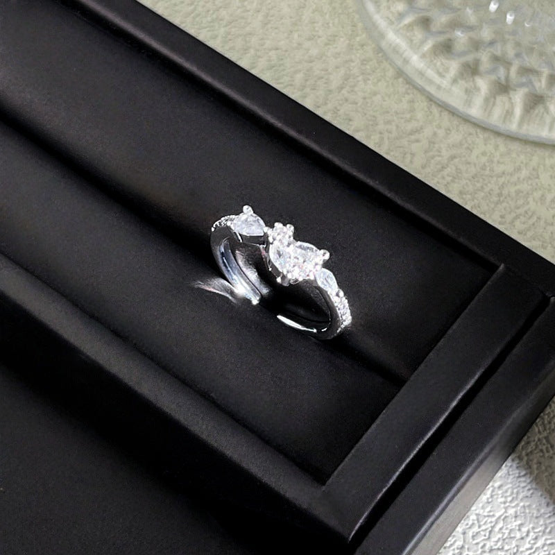 Sweet Style Niche Design Butterfly Flower Female Lace Hollow Out Ring