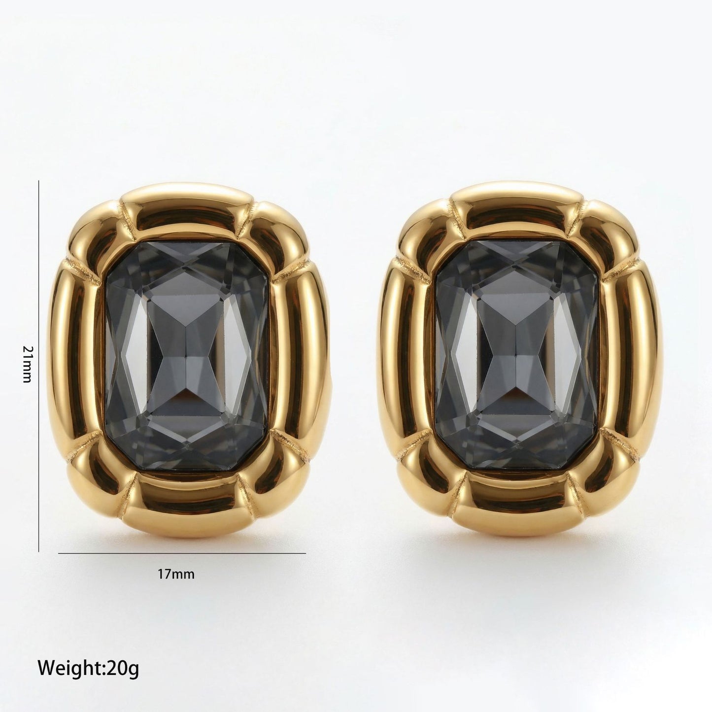 Exaggerated Black Diamond Oval Female Light Luxury Minority Earrings