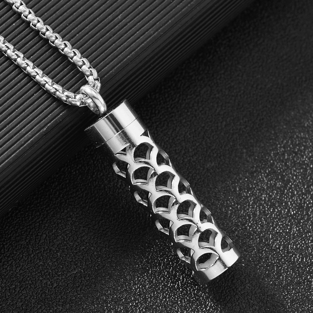 Women's & Men's Titanium Steel Perfume Aroma Diffuser Essential Oil Box Pendants