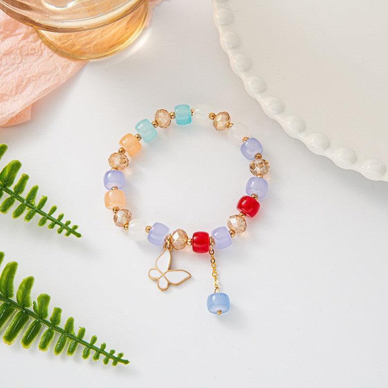 Female Aquamarine Gray Moonlight Natural Crystal Bracelet