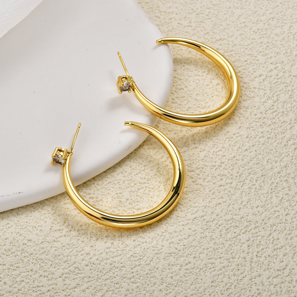 Big Ear Exquisite High-grade Personality Generous Sier Earrings