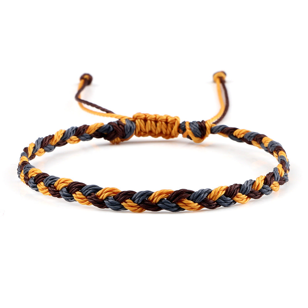 Creative Twist Weave Taiwanese Wax Handmade Hand Unisex Twin Bracelet