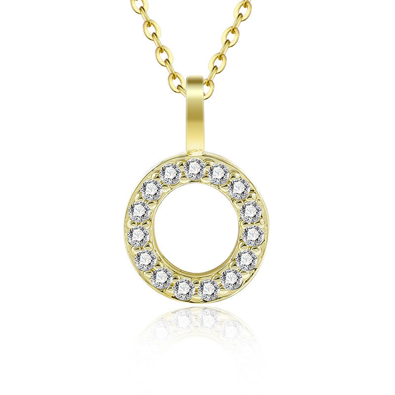 Diamond Inlaid Zircon English Letter Female Pendants