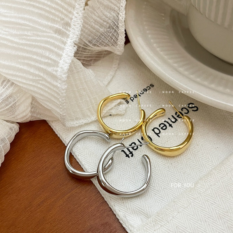Needle Geometric Simple Irregular Type Design Earrings