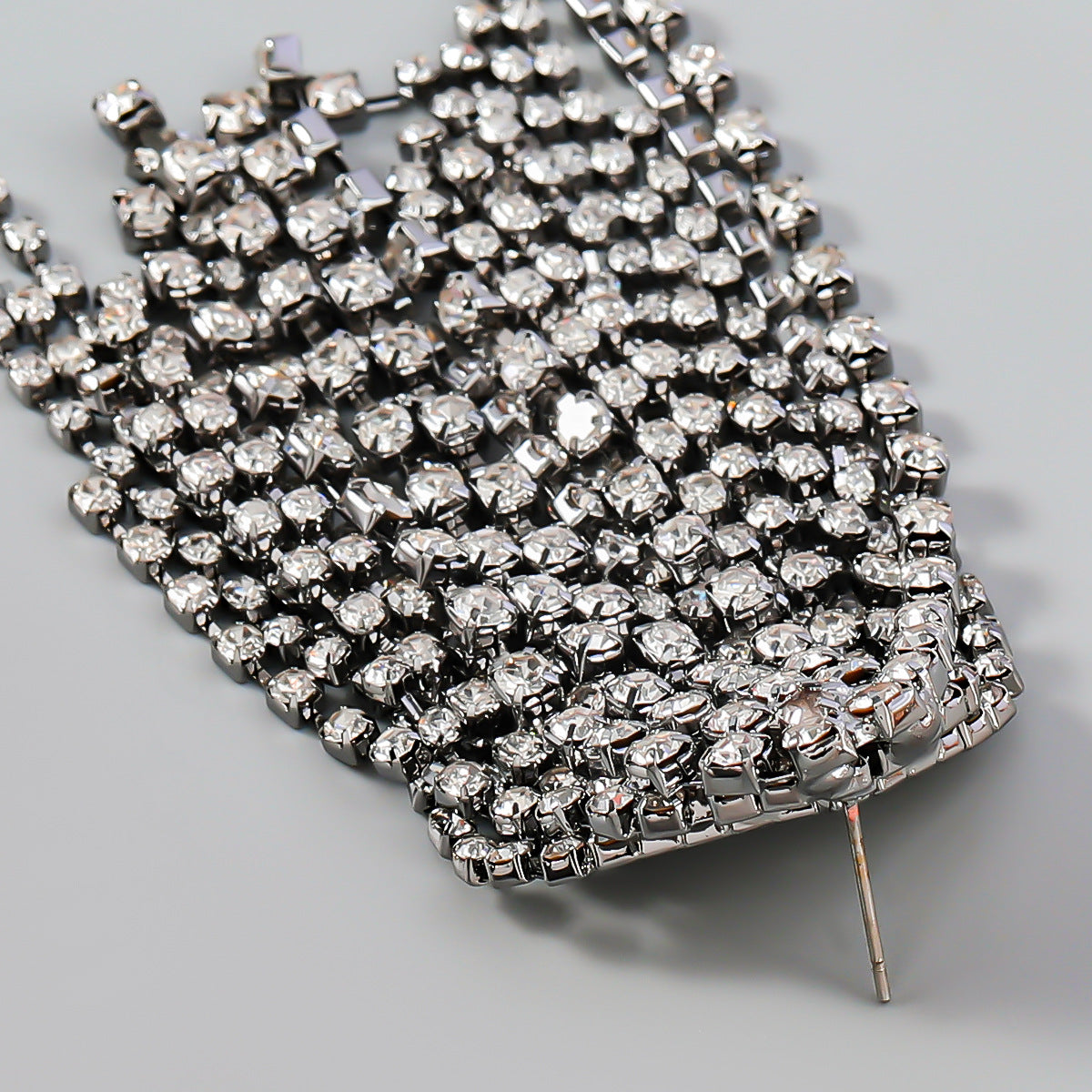 Exaggerated Trendy Alloy Diamond Rhinestone Tassel Earrings