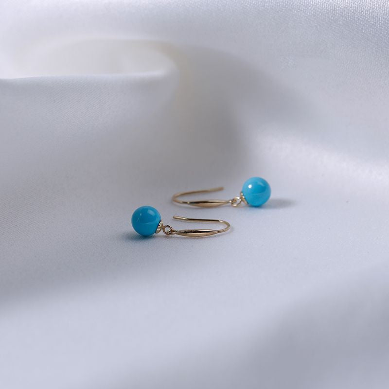 Sleeping Beauty Imitation Turquoise Eardrops Exquisite Earrings