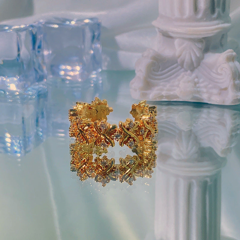 Lace Frog Two-color High-grade Temperament Open Rings