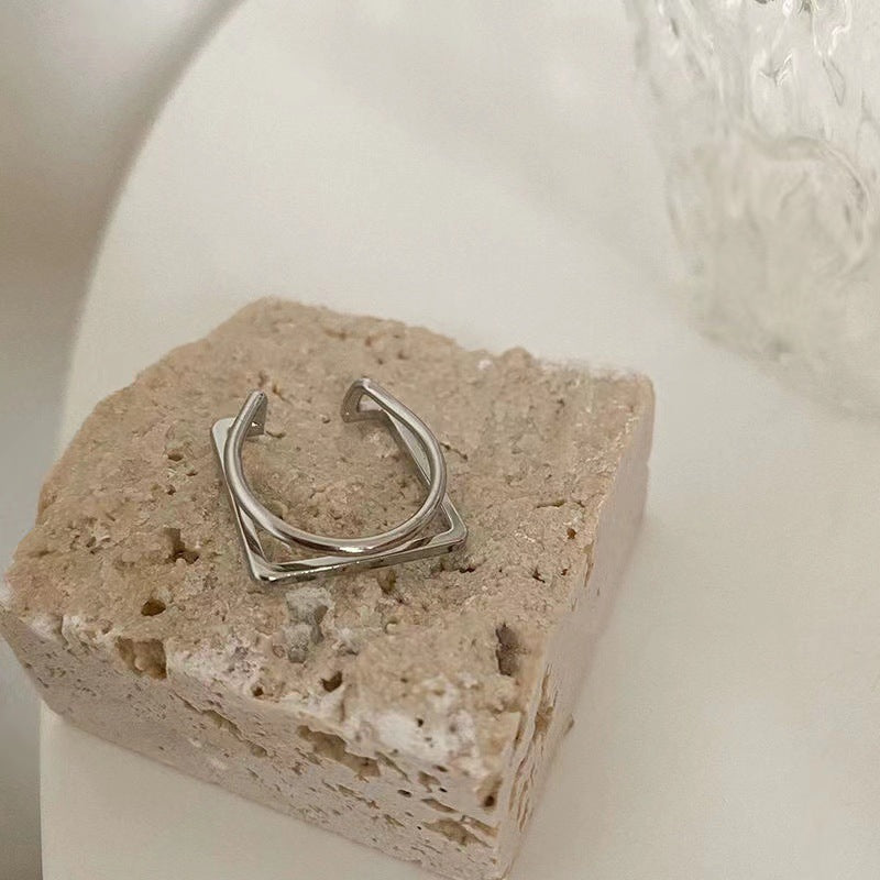 Pleated Double Layer Knuckle Two-piece Female Minority Ring