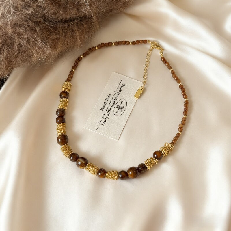 Women's Beaded Vintage Sunflower High-grade Light Luxury Clavicle Chain Necklaces