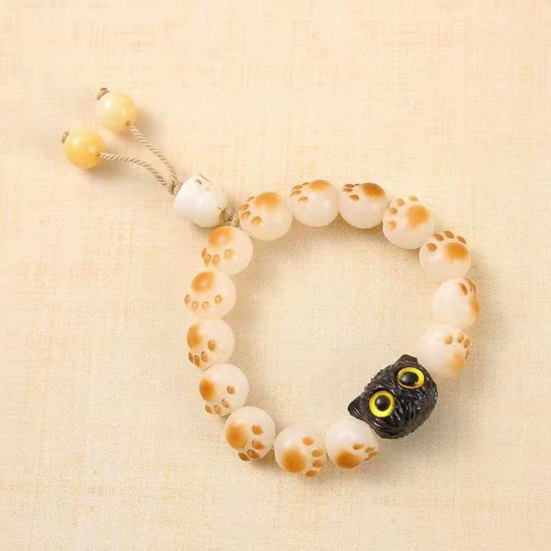 Pumpkin Lotus Beads White Jade Bodhi Rich Flower Charcoal Bracelets