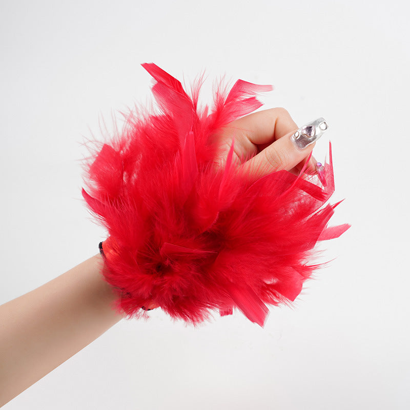 Turkey Feather Colorful Pop Hair Band Bracelet