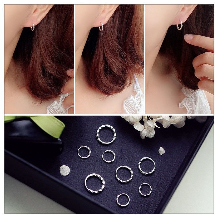 Women's Sterling Sier For Twist Small Circle Personality Fashion Earrings