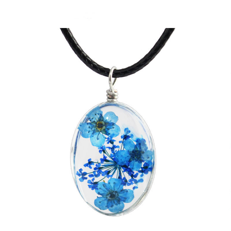 Spot Starry Glass Ball Time Stone Small Fresh Clavicle Chain Necklace