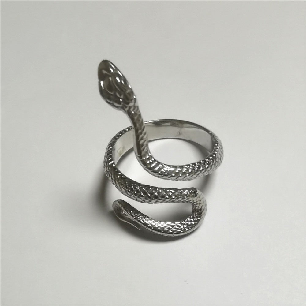 Comfortable Personality Retro Snake Titanium Steel Rings