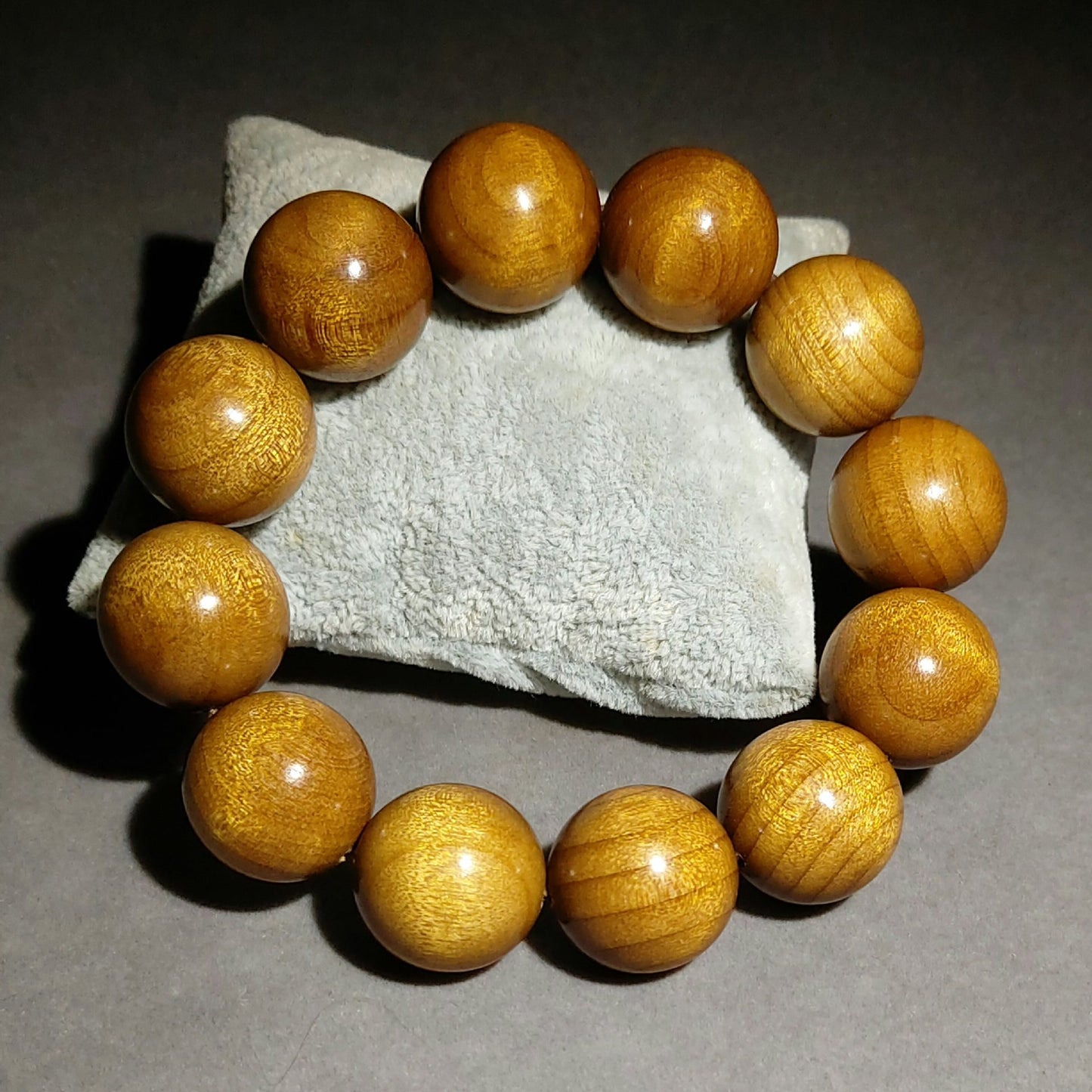 Men's S. Lee Natural Crafts Phoebe Gold Silk Water Ripple Wooden Bracelet